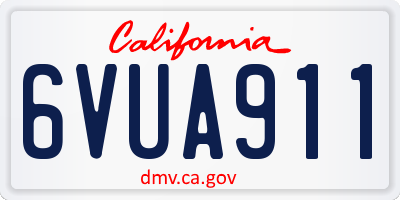 CA license plate 6VUA911