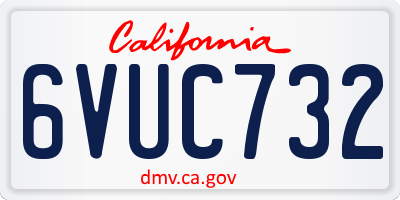 CA license plate 6VUC732