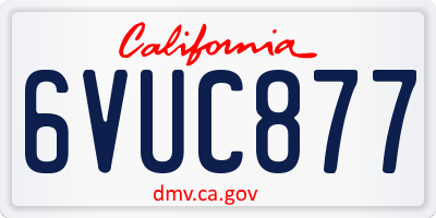 CA license plate 6VUC877