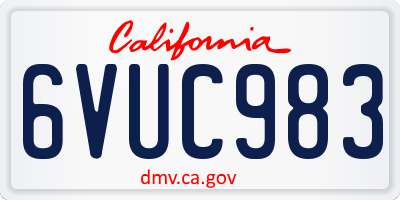 CA license plate 6VUC983