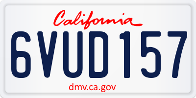 CA license plate 6VUD157