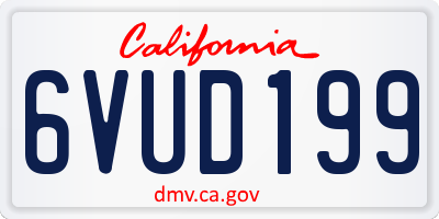 CA license plate 6VUD199
