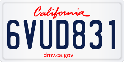 CA license plate 6VUD831