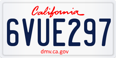 CA license plate 6VUE297