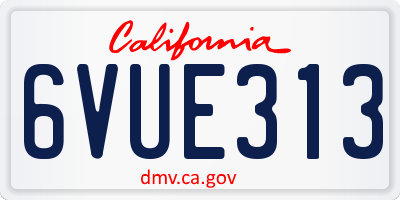 CA license plate 6VUE313
