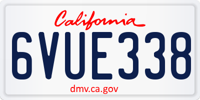 CA license plate 6VUE338
