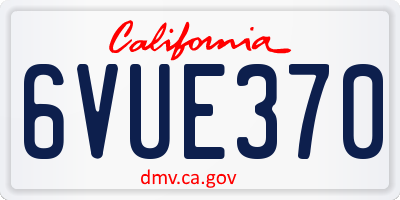 CA license plate 6VUE370