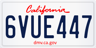CA license plate 6VUE447