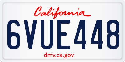 CA license plate 6VUE448