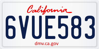 CA license plate 6VUE583