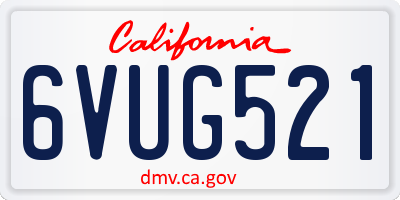 CA license plate 6VUG521