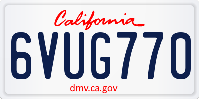 CA license plate 6VUG770