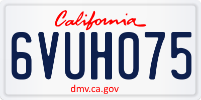 CA license plate 6VUH075