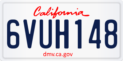 CA license plate 6VUH148