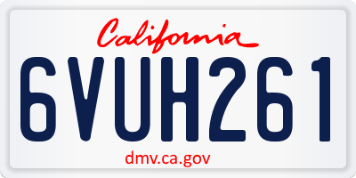 CA license plate 6VUH261