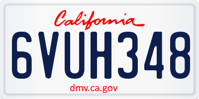 CA license plate 6VUH348