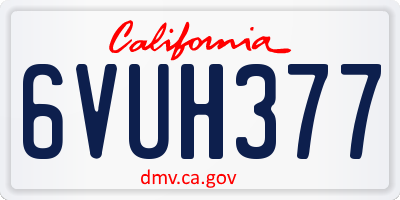 CA license plate 6VUH377