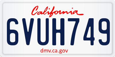 CA license plate 6VUH749