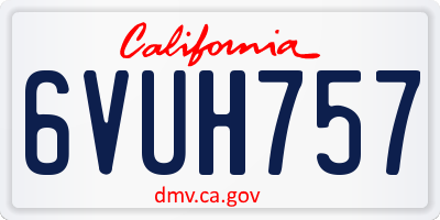 CA license plate 6VUH757