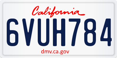 CA license plate 6VUH784