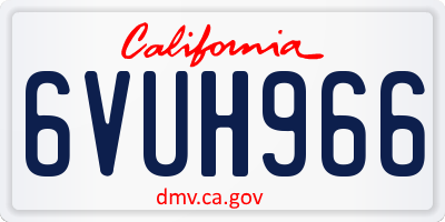 CA license plate 6VUH966