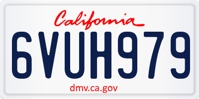 CA license plate 6VUH979