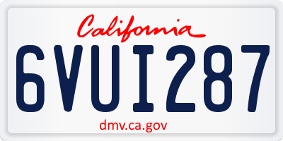 CA license plate 6VUI287