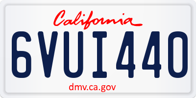 CA license plate 6VUI440