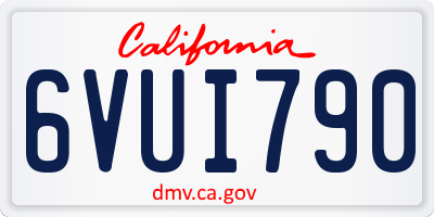 CA license plate 6VUI790
