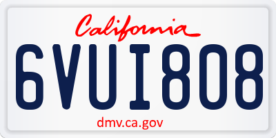 CA license plate 6VUI808