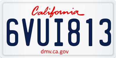 CA license plate 6VUI813