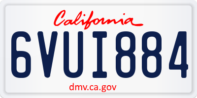 CA license plate 6VUI884