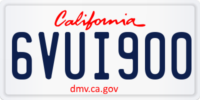 CA license plate 6VUI900