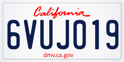 CA license plate 6VUJ019