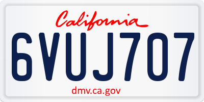 CA license plate 6VUJ707