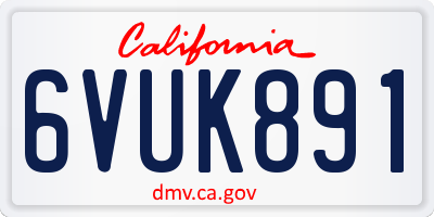 CA license plate 6VUK891