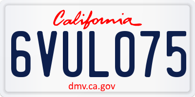 CA license plate 6VUL075