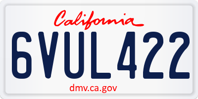 CA license plate 6VUL422