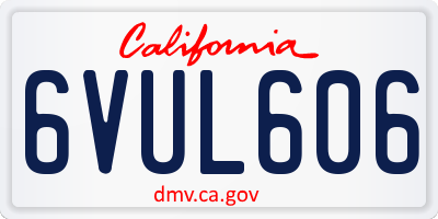 CA license plate 6VUL606