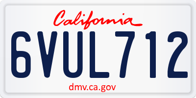 CA license plate 6VUL712