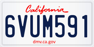 CA license plate 6VUM591