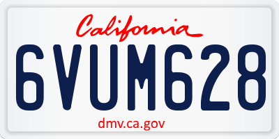 CA license plate 6VUM628