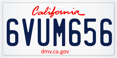 CA license plate 6VUM656