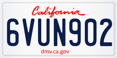 CA license plate 6VUN902