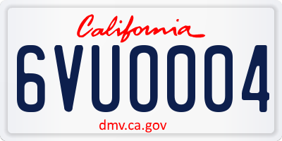 CA license plate 6VUO004