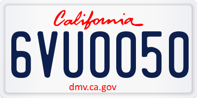 CA license plate 6VUO050