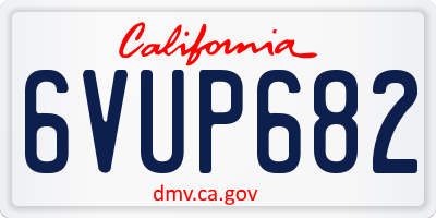 CA license plate 6VUP682
