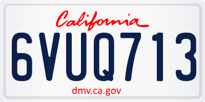 CA license plate 6VUQ713