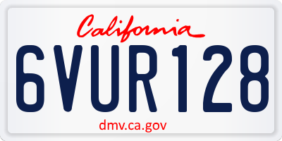 CA license plate 6VUR128