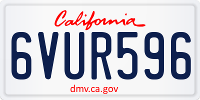 CA license plate 6VUR596